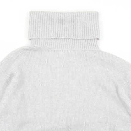 Zara Womens Grey Roll Neck  Acrylic Pullover Jumper Size S