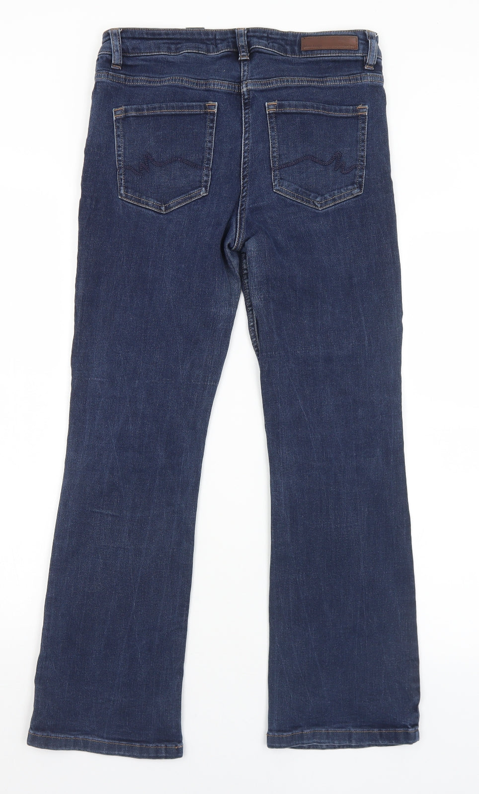 NEXT Womens Blue  Cotton Bootcut Jeans Size 12 L27 in Regular Button