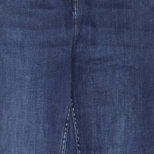 NEXT Womens Blue  Cotton Bootcut Jeans Size 14 L27 in Regular Button