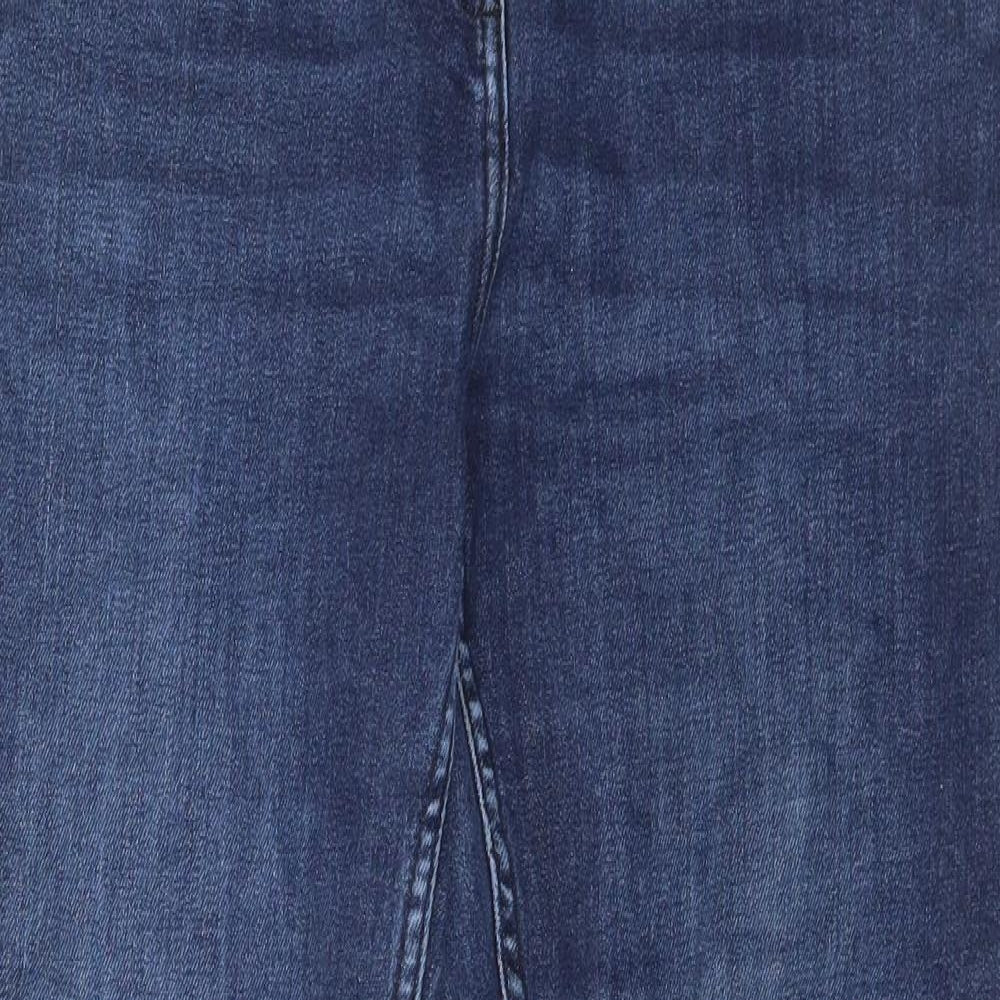 NEXT Womens Blue  Cotton Bootcut Jeans Size 14 L27 in Regular Button