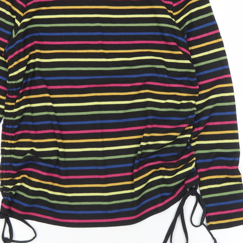NEXT Womens Multicoloured Round Neck Striped Polyester Pullover Jumper Size 12