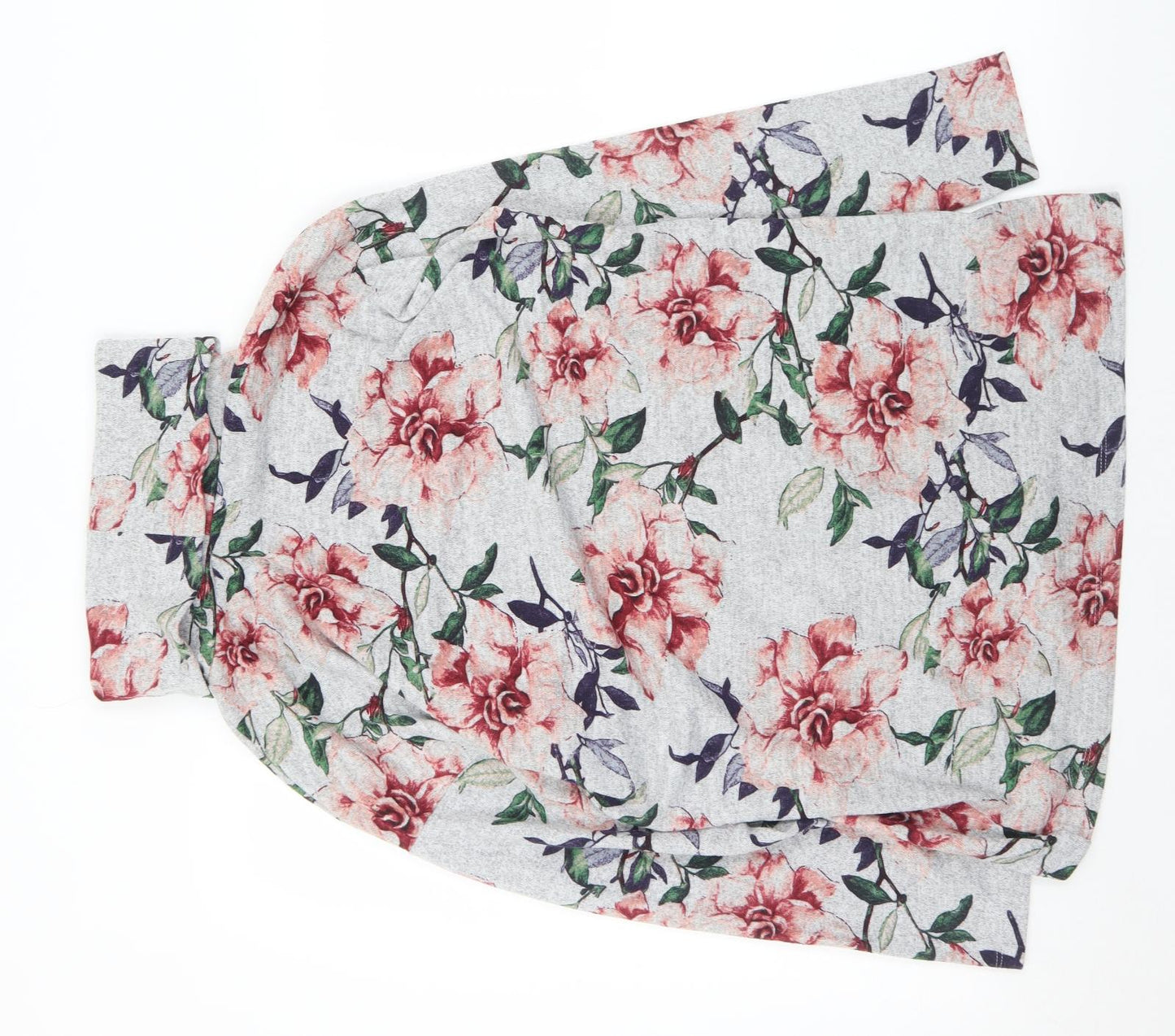 Kim & Co Womens Multicoloured Roll Neck Floral Acrylic Pullover Jumper Size M