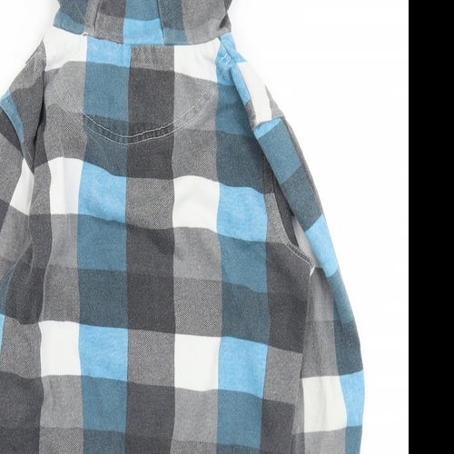 Rebel Boys Blue Check Polyester Full Zip Hoodie Size 9-10 Years  Zip - Rebel