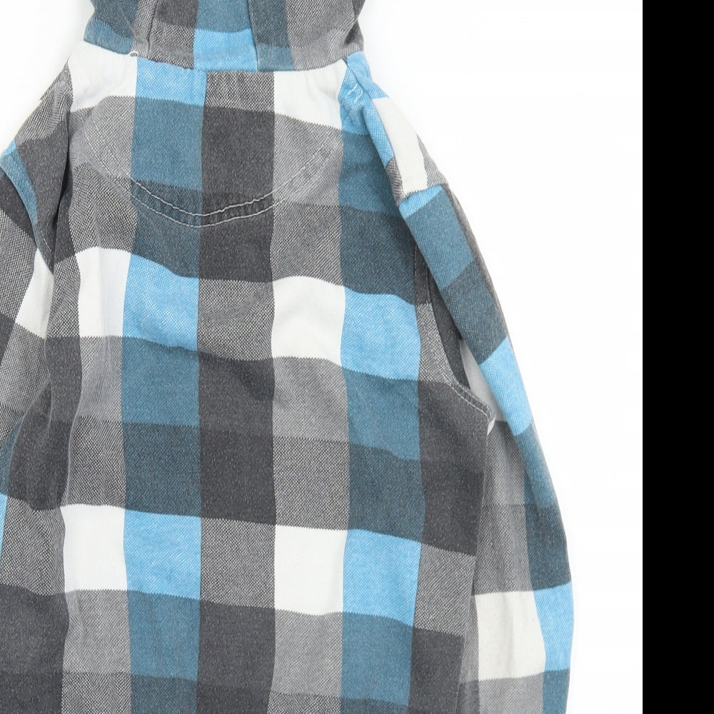 Rebel Boys Blue Check Polyester Full Zip Hoodie Size 9-10 Years  Zip - Rebel