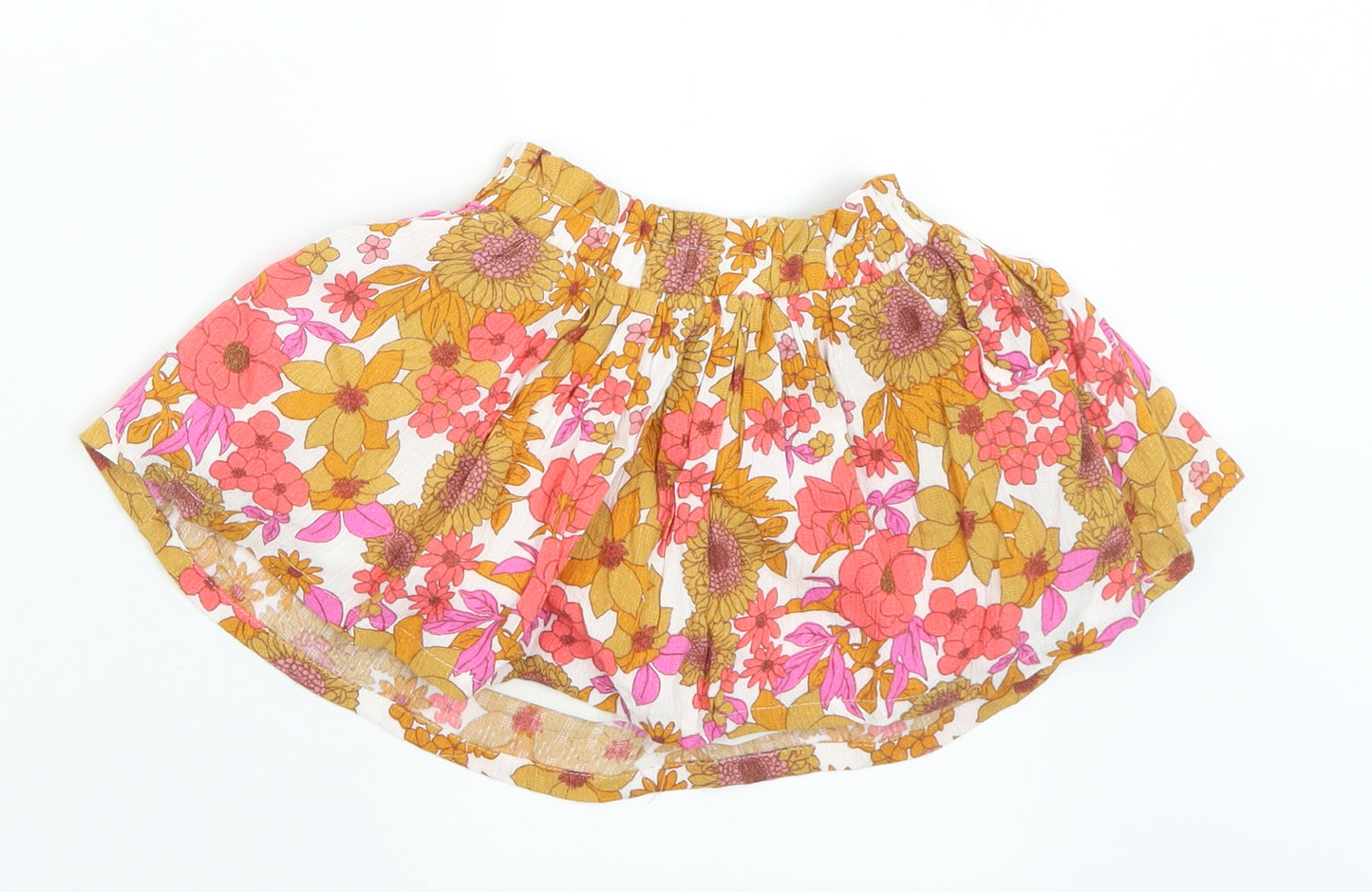 NEXT Girls Multicoloured Floral Viscose Flare Skirt Size 6-9 Months