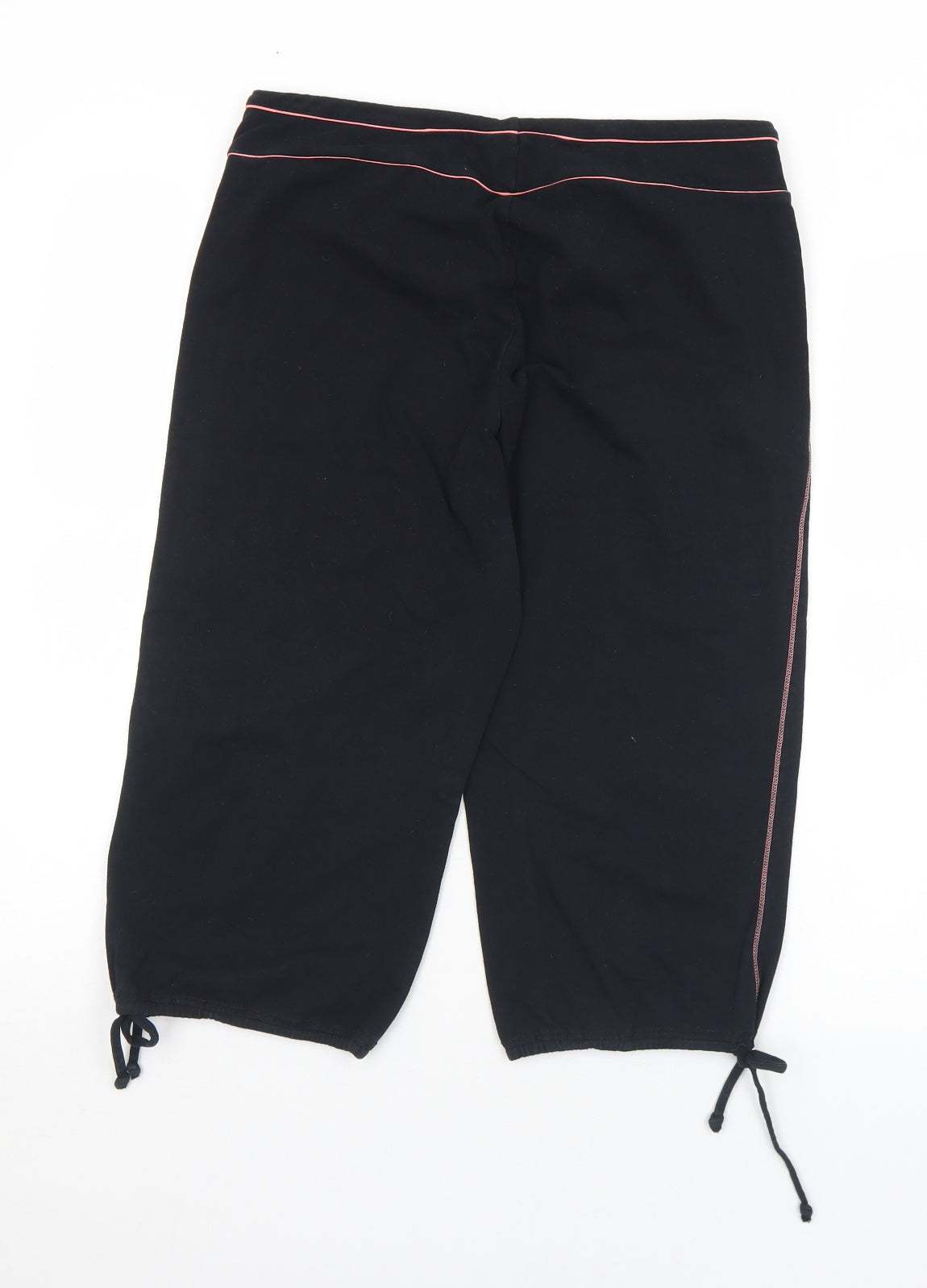 Marks and Spencer Womens Black  Cotton Cropped Leggings Size 14 L18 in Regular