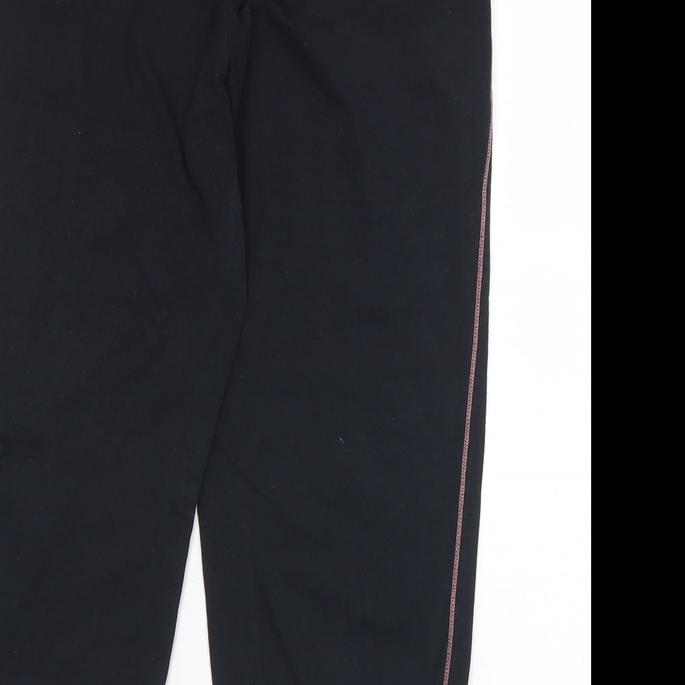 Marks and Spencer Womens Black  Cotton Cropped Leggings Size 14 L18 in Regular
