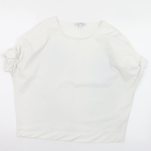 NEXT Womens White  Polyester Jersey T-Shirt Size 12 Round Neck