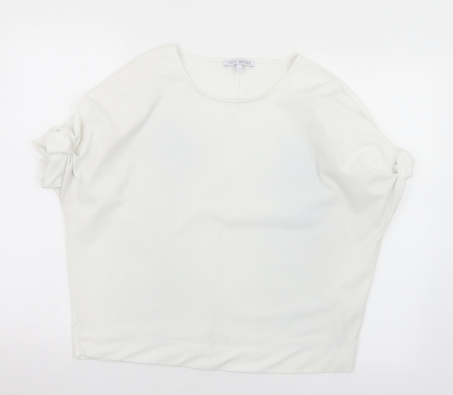 NEXT Womens White  Polyester Jersey T-Shirt Size 12 Round Neck