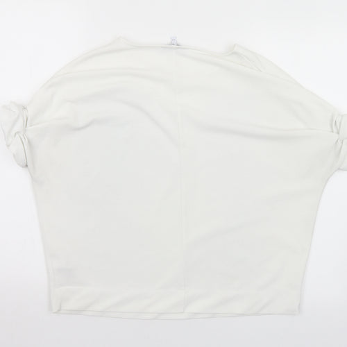 NEXT Womens White  Polyester Jersey T-Shirt Size 12 Round Neck