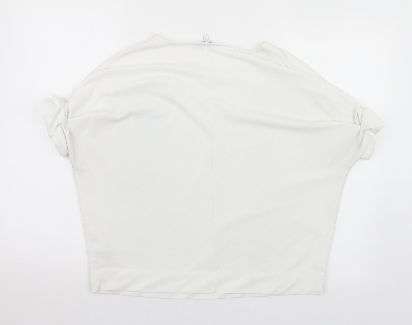 NEXT Womens White  Polyester Jersey T-Shirt Size 12 Round Neck