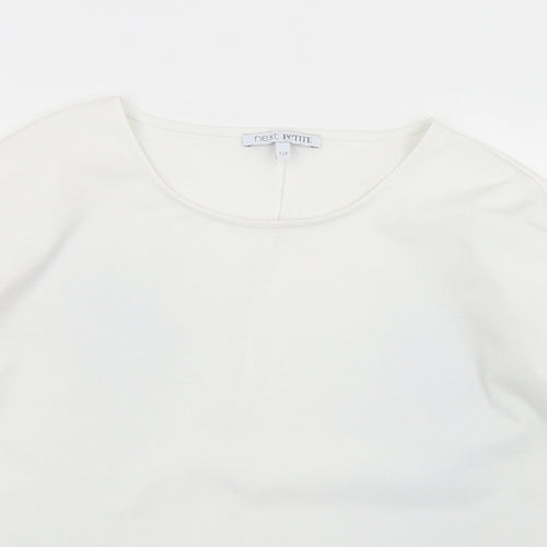 NEXT Womens White  Polyester Jersey T-Shirt Size 12 Round Neck