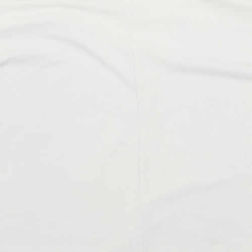 NEXT Womens White  Polyester Jersey T-Shirt Size 12 Round Neck