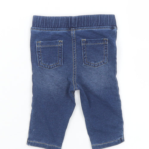 George Girls Blue  Cotton Jogger Jeans Size 0-3 Months