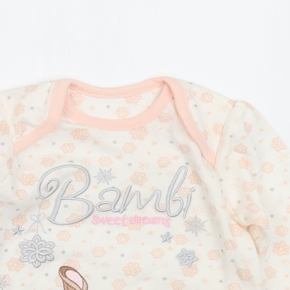 George Girls Multicoloured Geometric Cotton Basic T-Shirt Size 6-9 Months Crew Neck  - Bambi