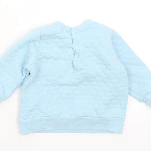 Jack & Lily Girls Blue  Cotton Pullover Jumper Size 3-6 Months  Snap - Unicorn