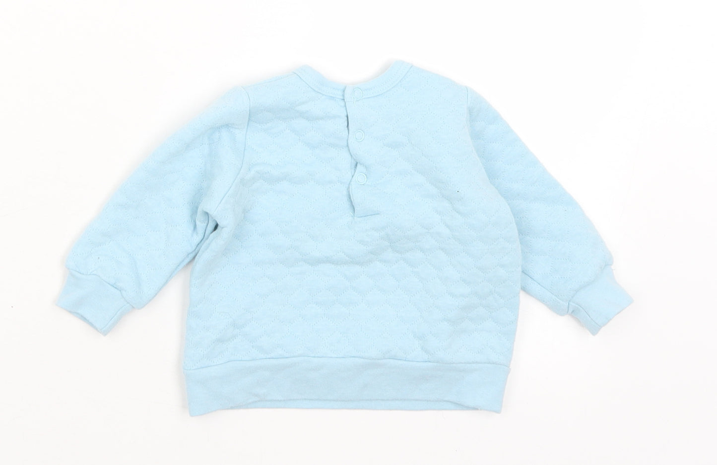Jack & Lily Girls Blue  Cotton Pullover Jumper Size 3-6 Months  Snap - Unicorn