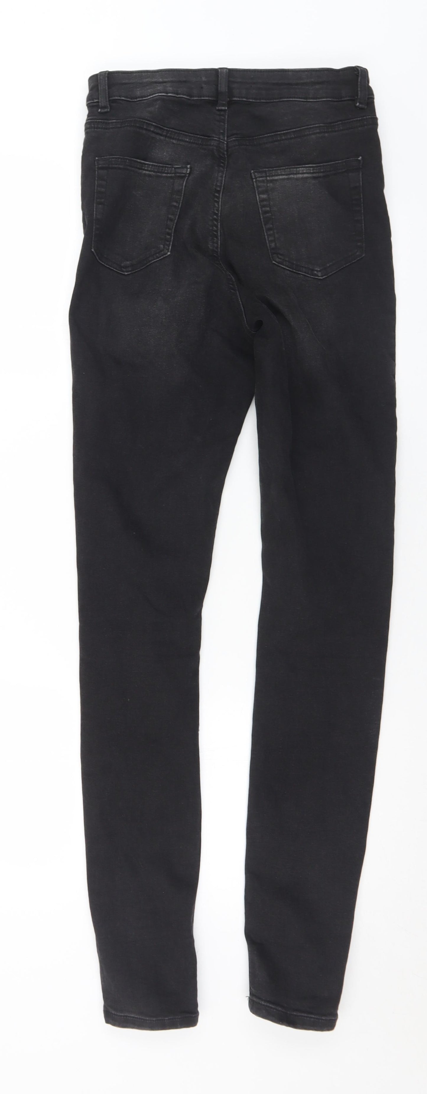 Denim & Co. Womens Black  Cotton Skinny Jeans Size 10 L32 in Slim Button