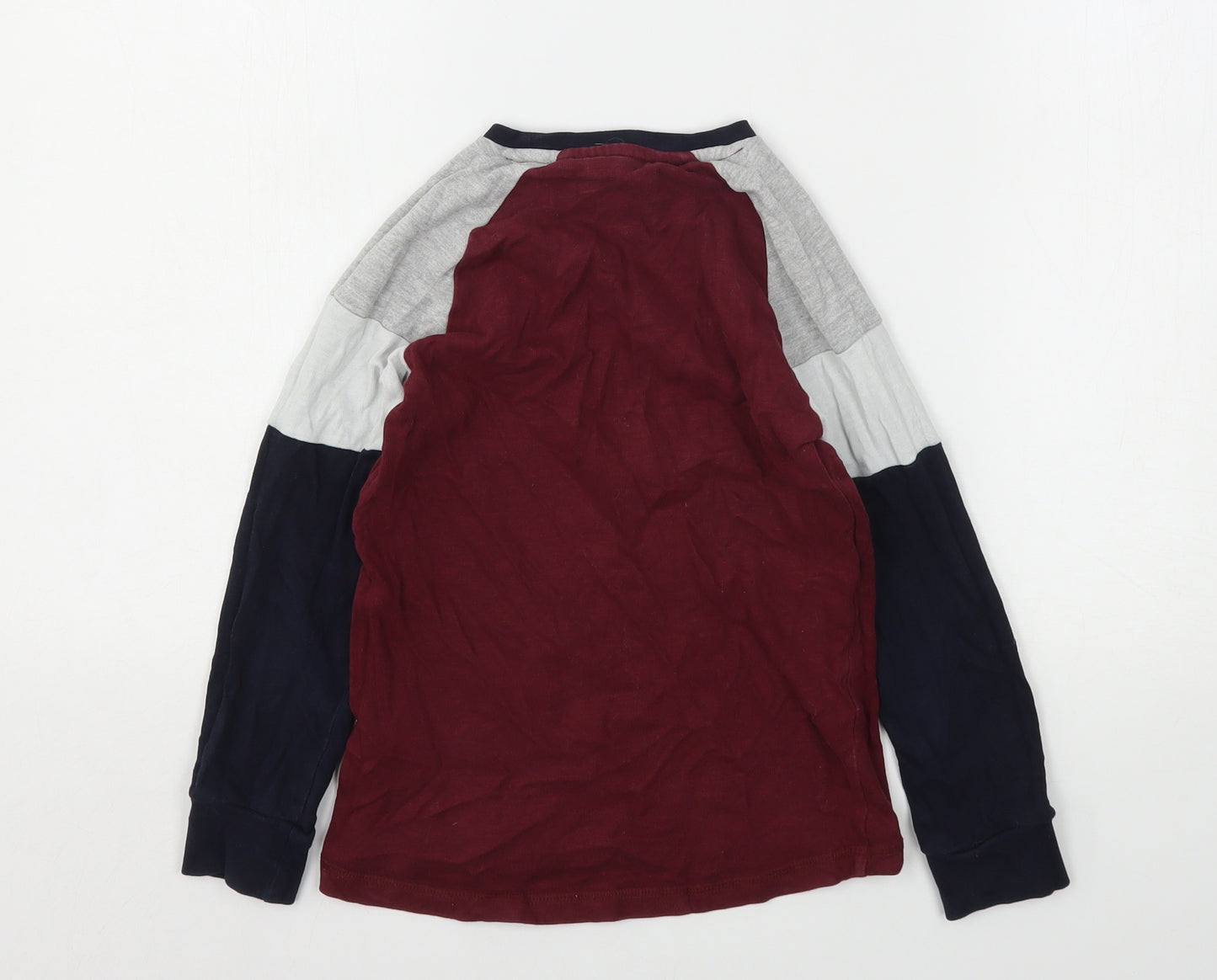 NEXT Boys Multicoloured Colourblock Cotton Basic T-Shirt Size 6-7 Years Round Neck