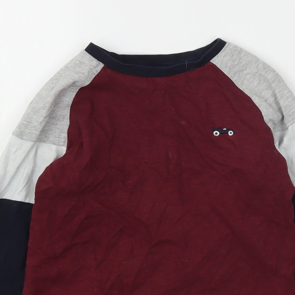 NEXT Boys Multicoloured Colourblock Cotton Basic T-Shirt Size 6-7 Years Round Neck