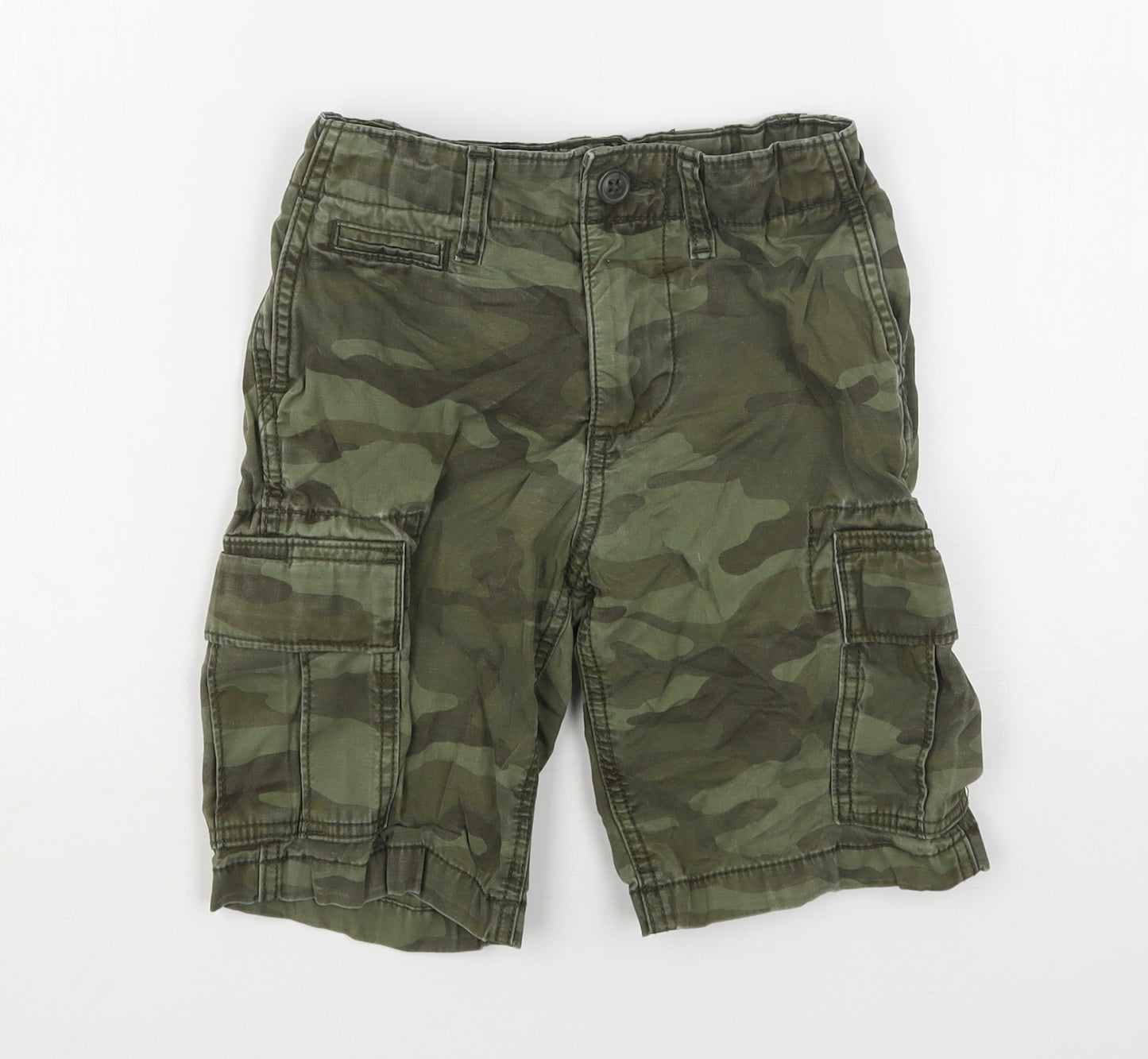 Gap Boys Green Camouflage Cotton Cargo Shorts Size 7 Years  Regular