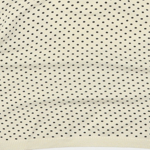 Marks and Spencer Womens Beige V-Neck Polka Dot Viscose Shrug Jumper Size 14
