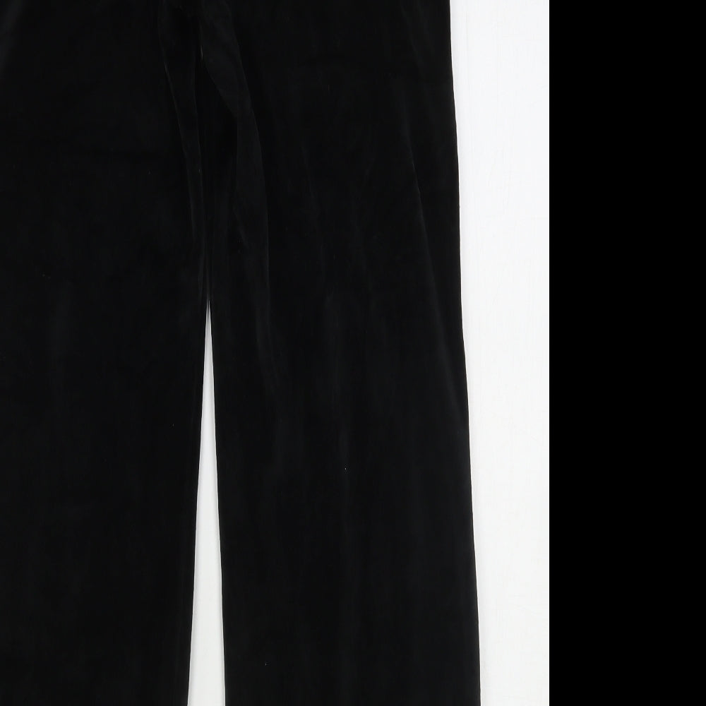 Papaya Womens Black  Cotton Sweatpants Trousers Size 12 L28 in Regular Drawstring
