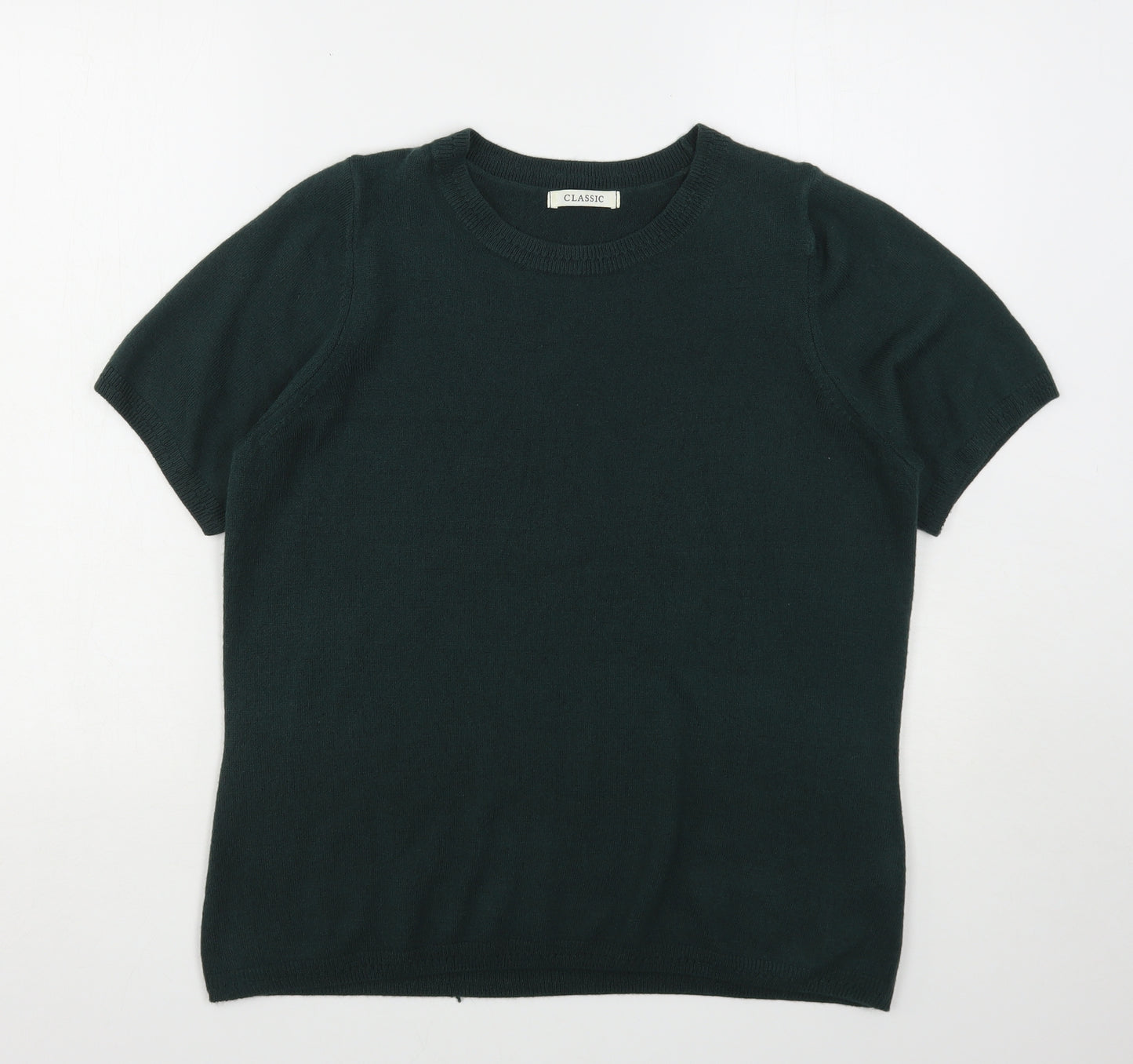 Marks and Spencer Womens Green Round Neck  Acrylic Pullover Jumper Size 16