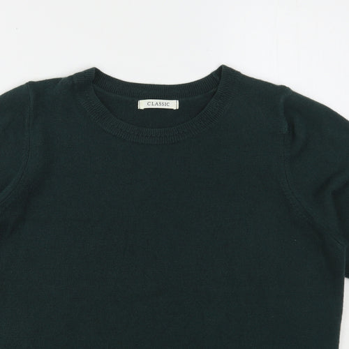 Marks and Spencer Womens Green Round Neck  Acrylic Pullover Jumper Size 16