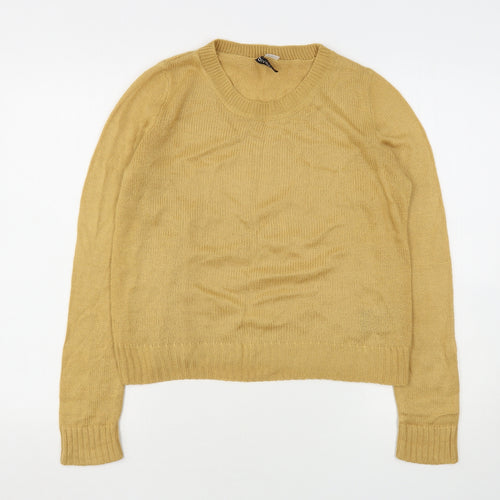 H&M Womens Beige Round Neck  Acrylic Pullover Jumper Size XS