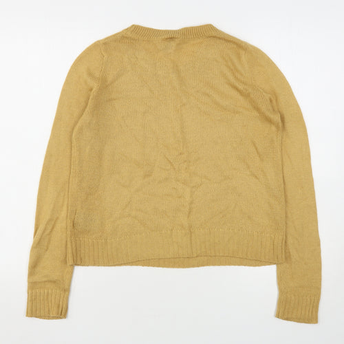 H&M Womens Beige Round Neck  Acrylic Pullover Jumper Size XS