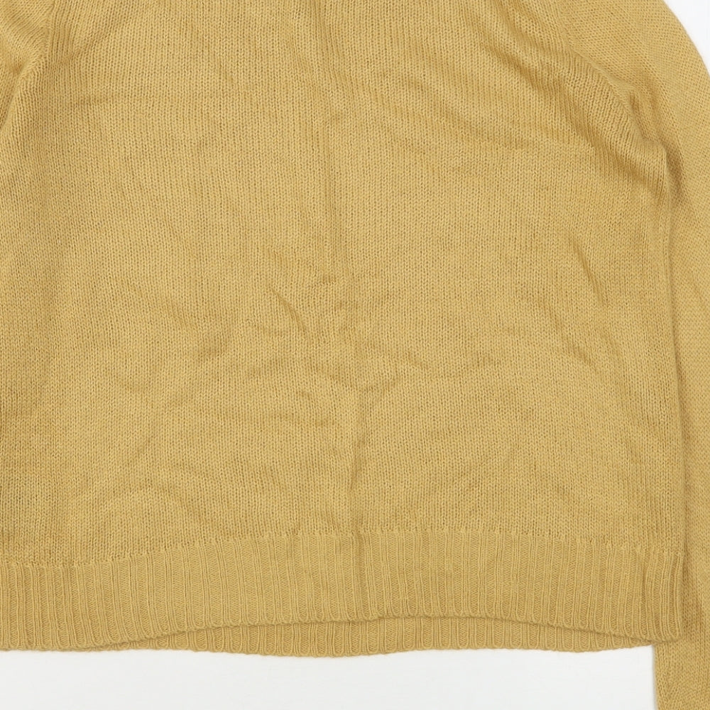 H&M Womens Beige Round Neck  Acrylic Pullover Jumper Size XS