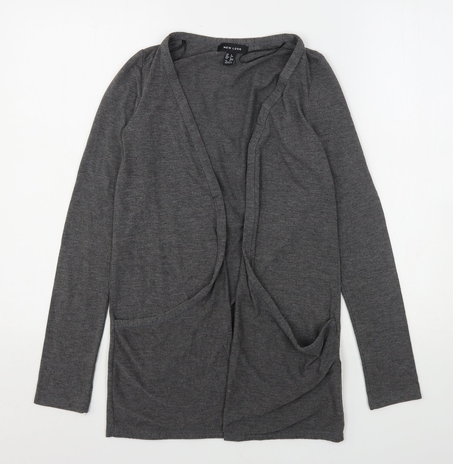 New Look Womens Grey V-Neck  Polyester Cardigan Jumper Size 6