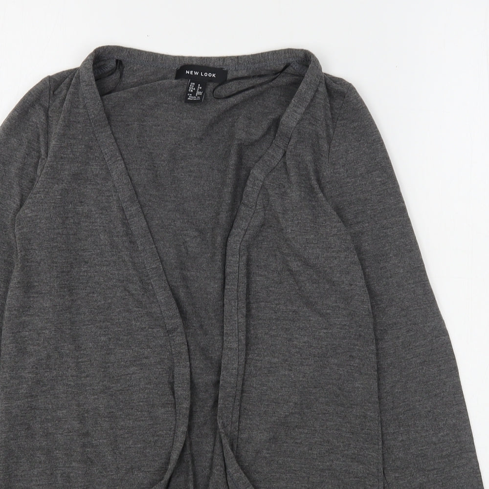 New Look Womens Grey V-Neck  Polyester Cardigan Jumper Size 6