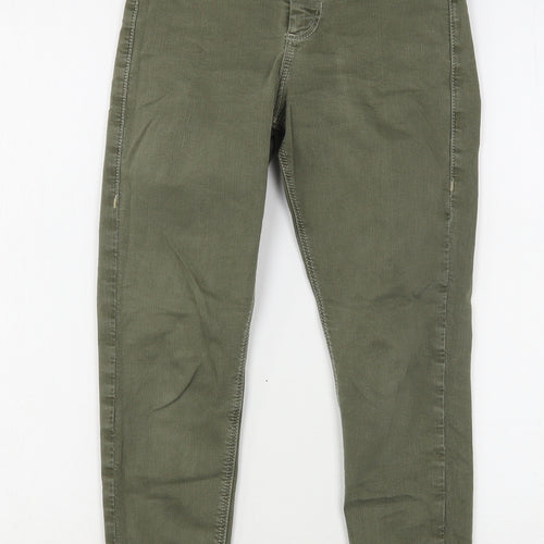 Topshop Womens Green  Cotton Skinny Jeans Size 26 in L24 in Regular