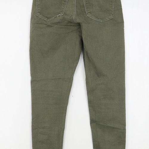 Topshop Womens Green  Cotton Skinny Jeans Size 26 in L24 in Regular