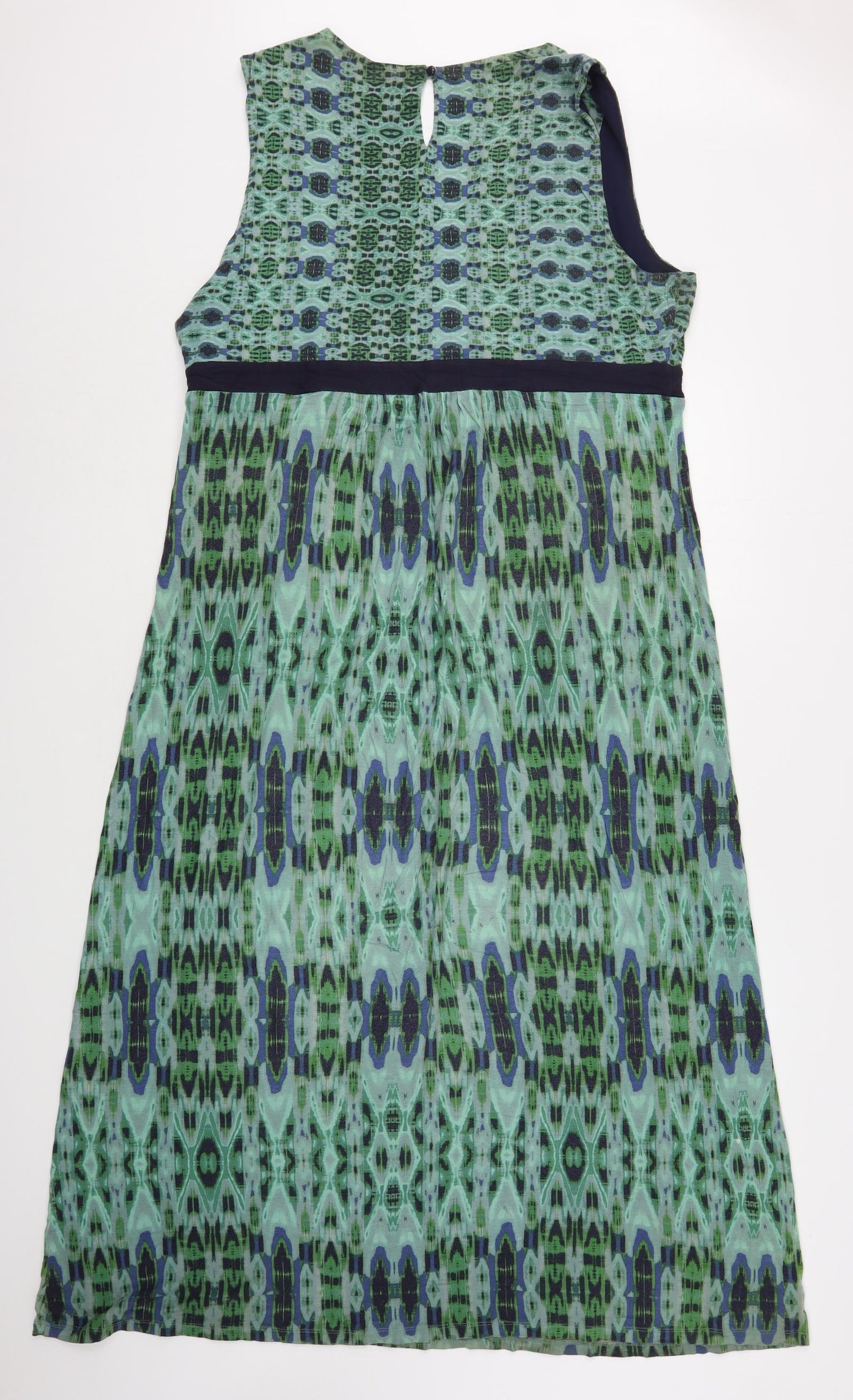 Per Una  Womens Green Geometric Viscose A-Line  Size 18  V-Neck