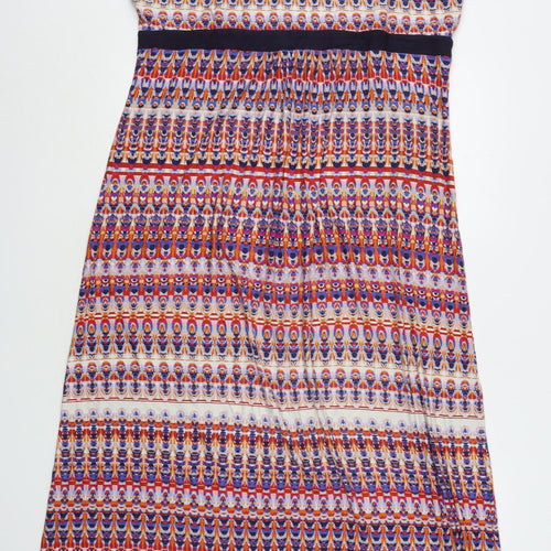 Per Una  Womens Multicoloured Geometric Viscose A-Line  Size 20  V-Neck