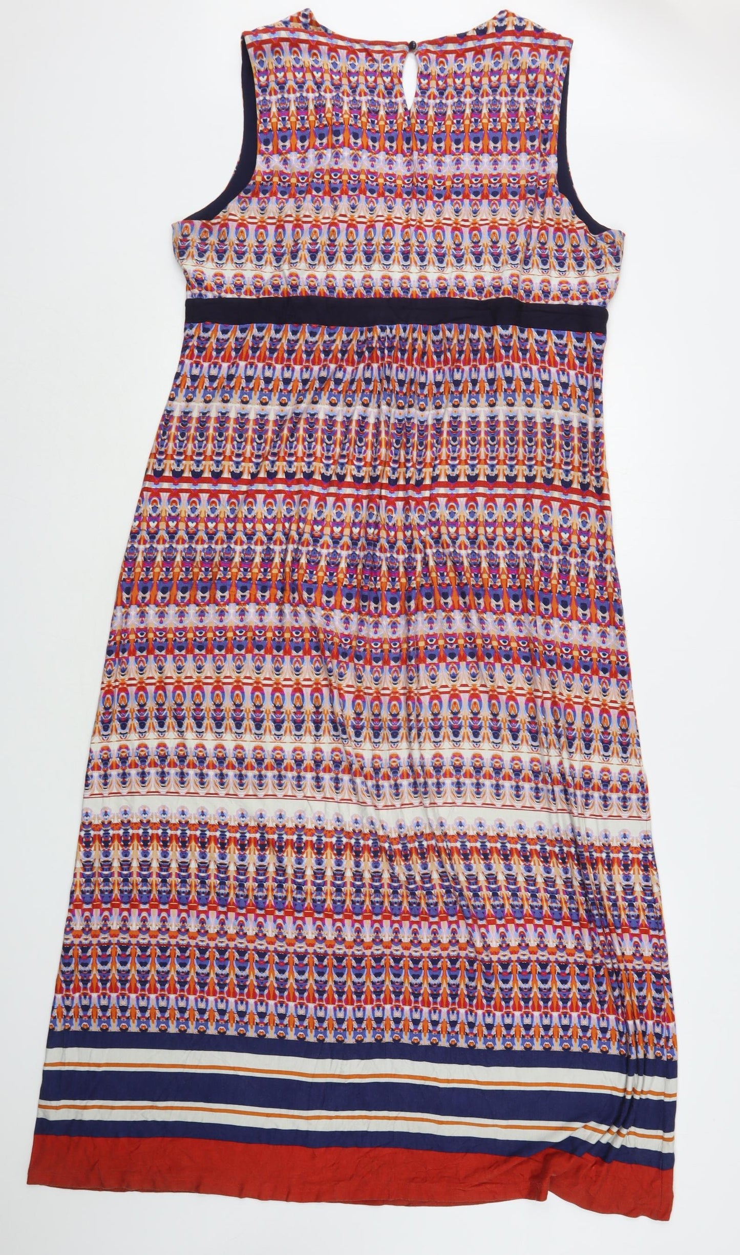 Per Una  Womens Multicoloured Geometric Viscose A-Line  Size 20  V-Neck