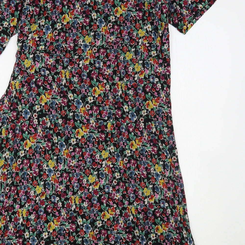 Marks and Spencer Womens Multicoloured Floral Viscose A-Line  Size 20  V-Neck
