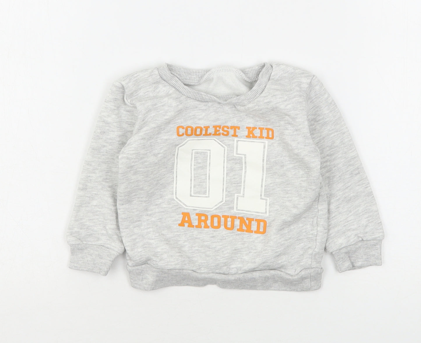 Dunnes Stores Boys Grey  Cotton Pullover Jumper Size 9-12 Months