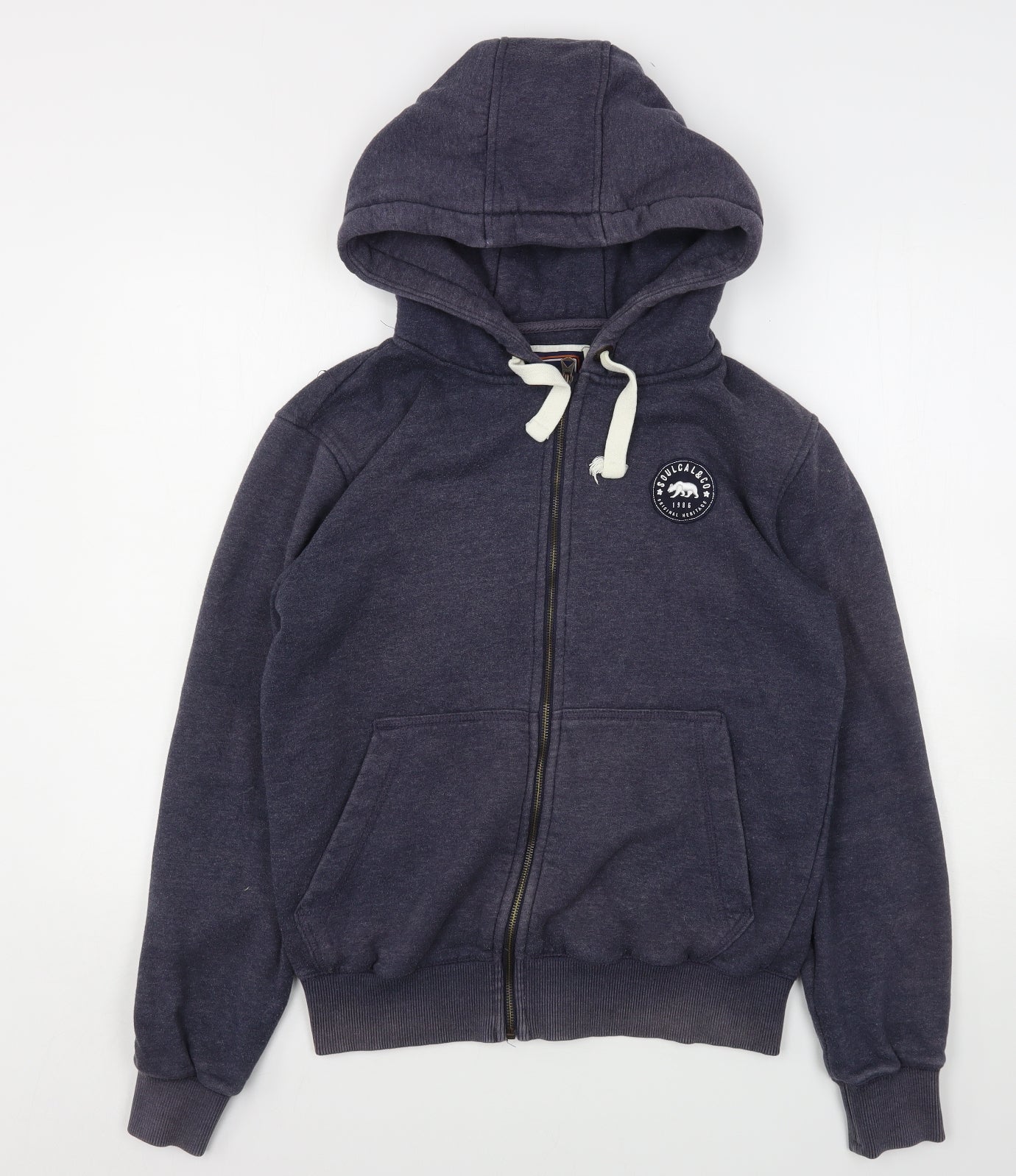 SoulCal&Co Mens Blue  Cotton Full Zip Hoodie Size M