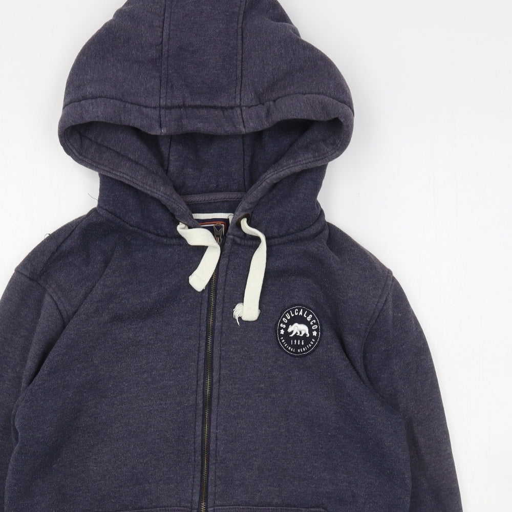 SoulCal&Co Mens Blue  Cotton Full Zip Hoodie Size M