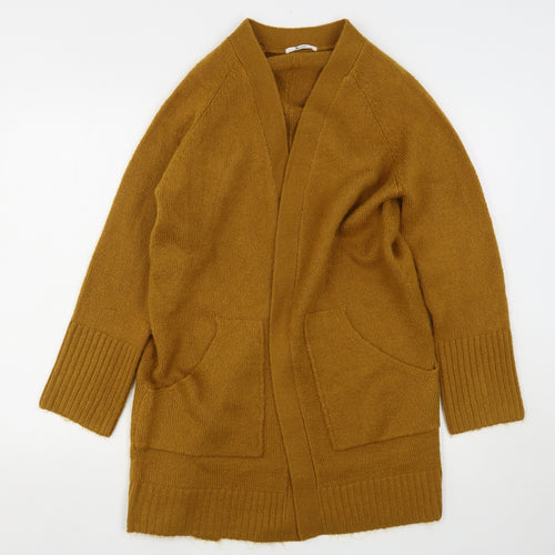 TU Womens Brown V-Neck  Acrylic Cardigan Jumper Size 12