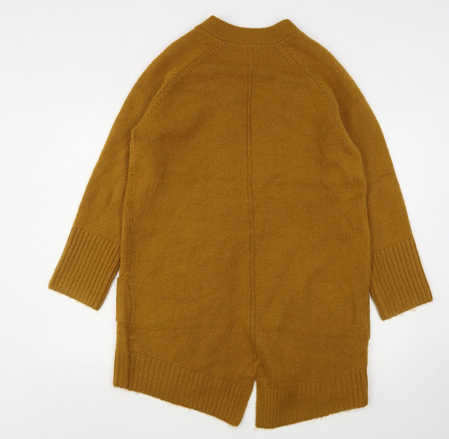 TU Womens Brown V-Neck  Acrylic Cardigan Jumper Size 12