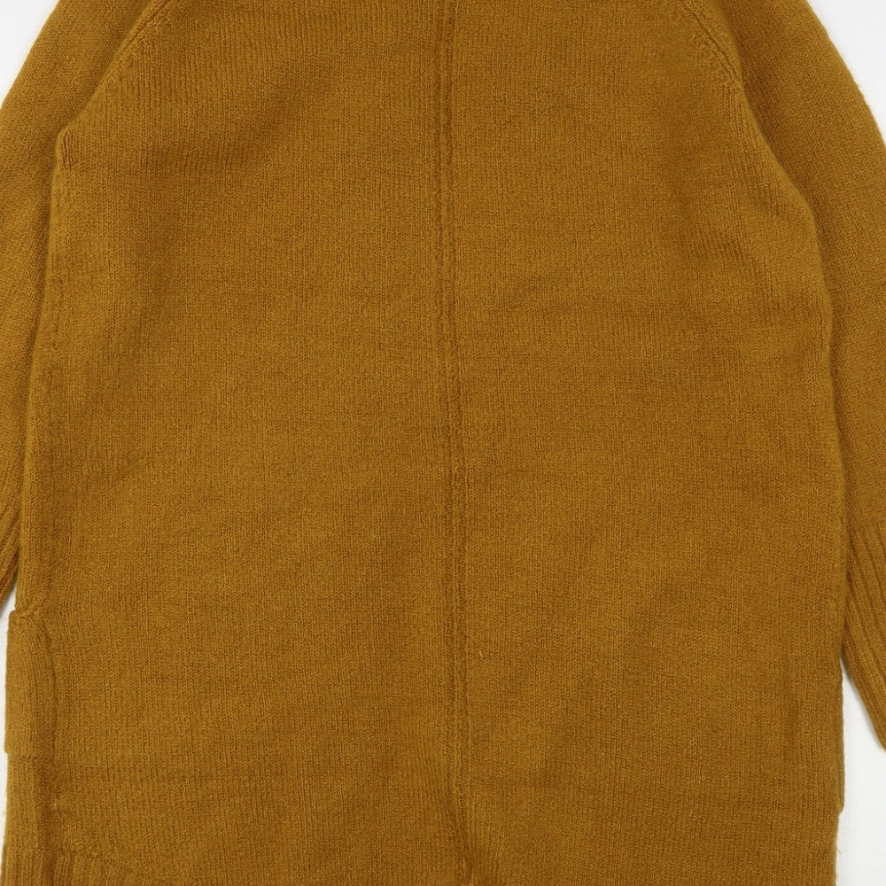 TU Womens Brown V-Neck  Acrylic Cardigan Jumper Size 12