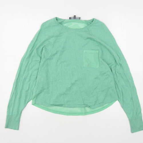 Marks and Spencer Womens Green  Polyester Basic T-Shirt Size S Round Neck