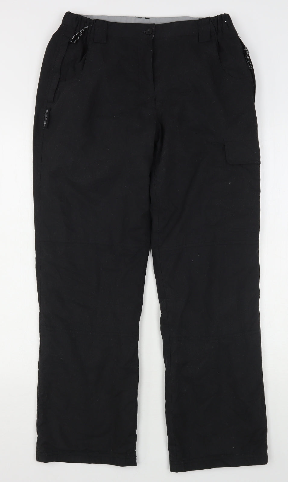 Mountain Warehouse Womens Black  Polyester Rain Trousers Trousers Size 10 L29 in Regular