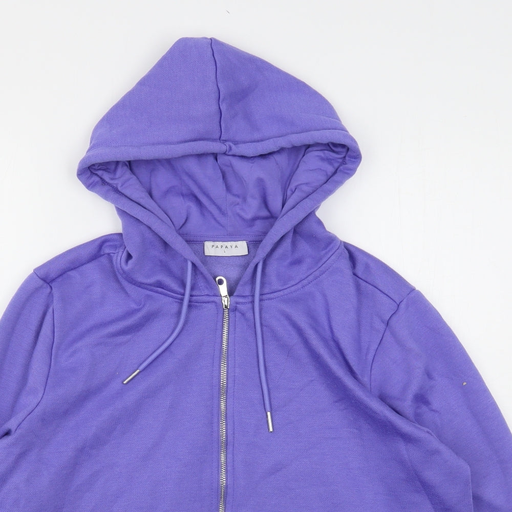 Papaya Womens Purple  Polyester Full Zip Hoodie Size L