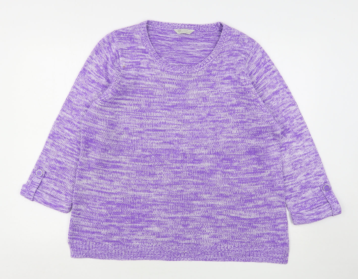 BHS Womens Purple Round Neck  Acrylic Pullover Jumper Size 20